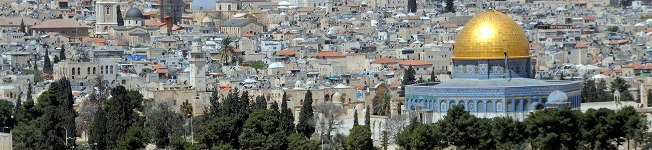 view of the temple mount and town behind